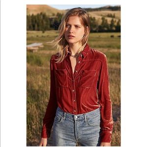 Anthropologie Holding Horses Velvet Top 